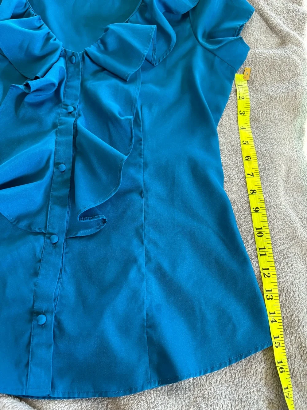Banana Republic Teal Ruffle Front Women's Blouse